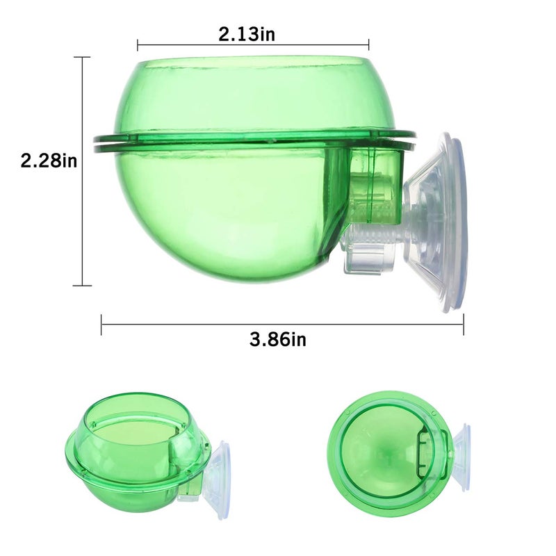 Windspeed Suction Cup Reptile Feeder, Reptile Feeding Food Water Bowl Escape Proof Worm Dish Gecko Feeder Chameleon Bowl, Reptile Ledge Accessories Supplies for Lizard Bearded Dragon, 2 Pack - Image 3